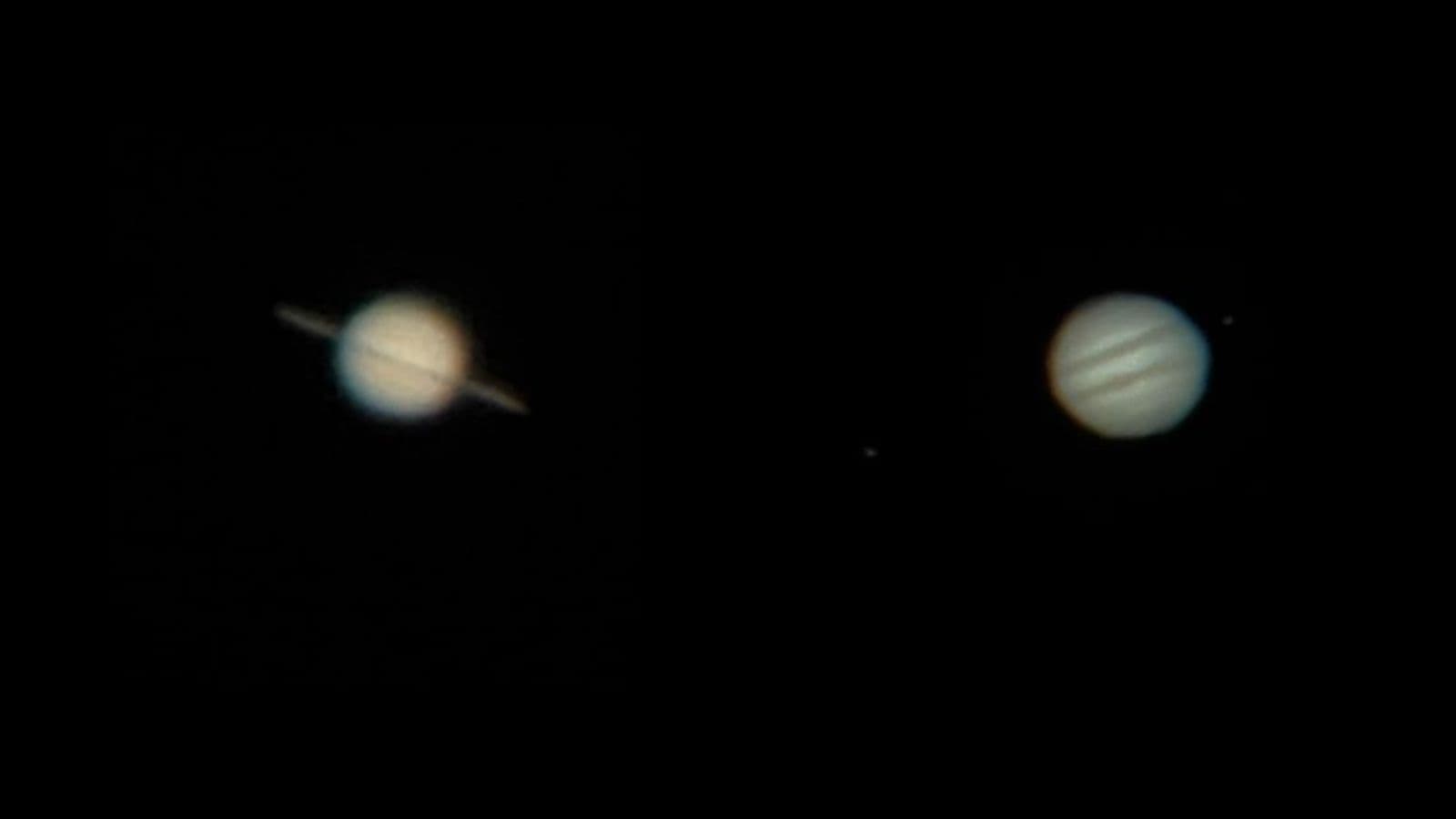 Photos of Saturn and Jupiter taken by the Student Academy's astronomy club